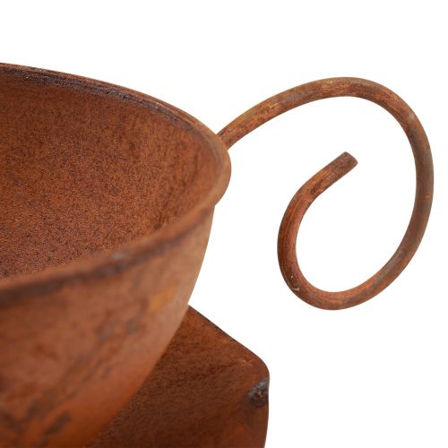 Floristik24 Cache-pot avec soucoupe cache-pot rouille Ø19,5cm H8cm