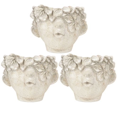 Article Pot de fleurs buste bouche de baiser avec crème pour le visage H10cm 3pcs