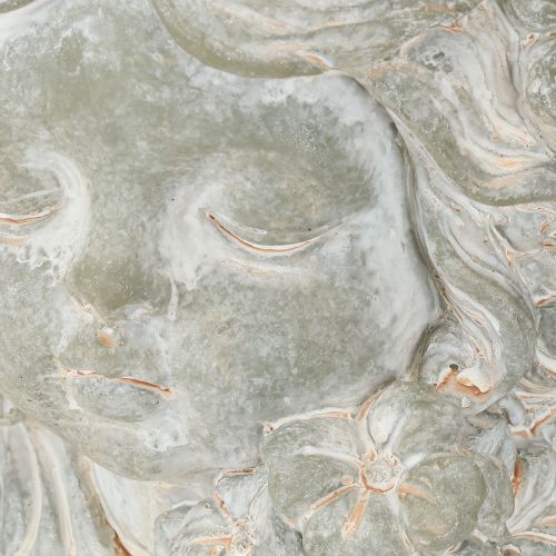 Article Pot de fleurs en pierre moulée représentant un ange, décoration funéraire, 19,5 × 12 × 19,5 cm