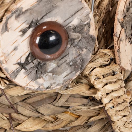 Panier décoratif en forme de chouette en jacinthe d'eau tressée 18 cm | Floristik24.fr