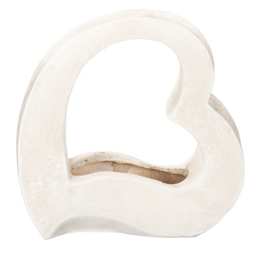 Cœur décoratif ouvert 19 cm en blanc pour compositions florales et plantes acheter | Floristik24.fr