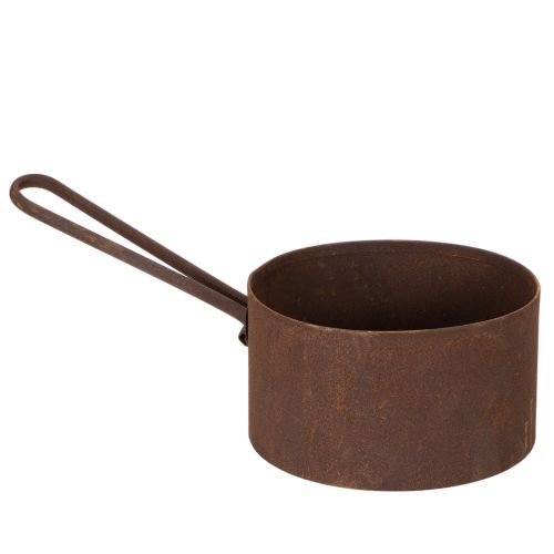 Pot de fleurs en métal, jardinière, bac couleur rouille, objet décoratif, Ø 20 cm H 11 cm acheter | Floristik24.fr