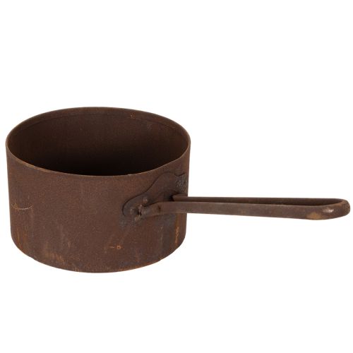 Pot de fleurs en métal, jardinière, bac couleur rouille, objet décoratif, Ø 20 cm H 11 cm | Floristik24.fr