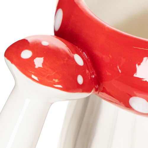 Tasse décorative en céramique motif champignon rouge et blanc 10 cm | Floristik24.fr