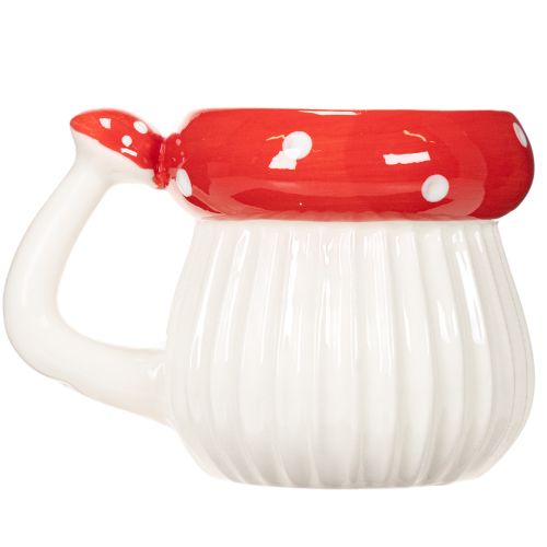 Tasse décorative en céramique motif champignon rouge et blanc 10 cm | Floristik24.fr