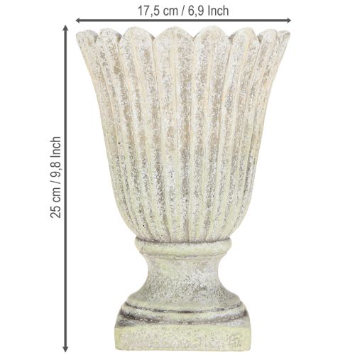 Article Cache-pot en pierre reconstituée trophée style antique gris Ø17,5cm H25cm