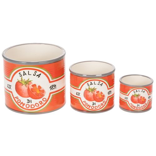 Article Pots décoratifs en céramique à motif tomate, 14 cm, lot de 3, pour une touche d'élégance dans votre intérieur.