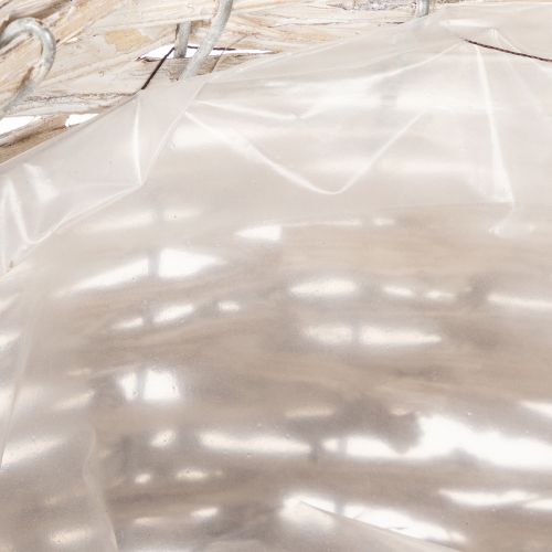 Décoratif panier rond en osier blanc 23 cm avec doublure plastique intégré | Floristik24.fr