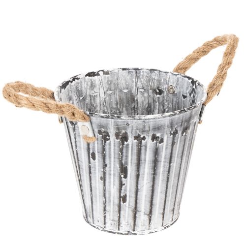 Pot de fleurs avec poignées, jardinière en métal, pot décoratif pour plantation Ø14,5 cm | Floristik24.fr