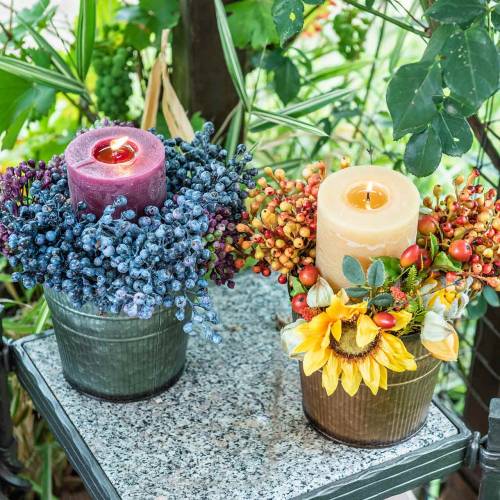 Floristik24 Cache-pot orange, marron, vert Ø13cm H12.5cm lot de 3