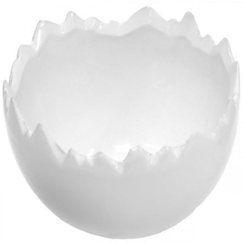 Floristik24 Cache-pot coquille d&#39;oeuf blanc Ø12cm H9cm 2pcs