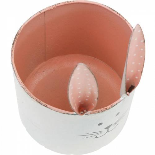 Floristik24 Cache-pot tête de lapin, décoration de Pâques, lapin en métal, décoration printanière à planter