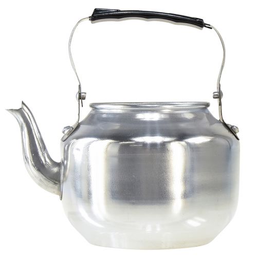 Article Cache-pot métal décoratif cruche d&#39;eau argent vintage Ø15cm