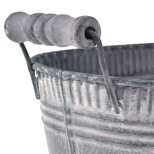 Floristik24 Cache-pot Pot de Fleur Ovale Pied Métal Violet Blanc L28cm