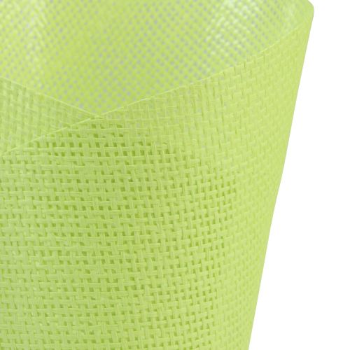 Article Cache-pot papier tressé vert jaune violet Ø9cm H18cm 9 pcs