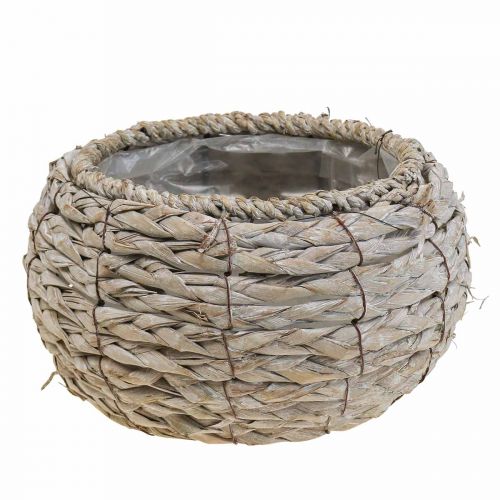 Floristik24 Panier à plantes cache-pot rond blanc lavé Ø22cm H13cm