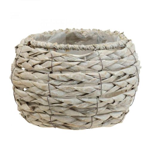 Floristik24 Panier à plantes pot de fleurs rustique blanc lavé Ø17cm H11cm