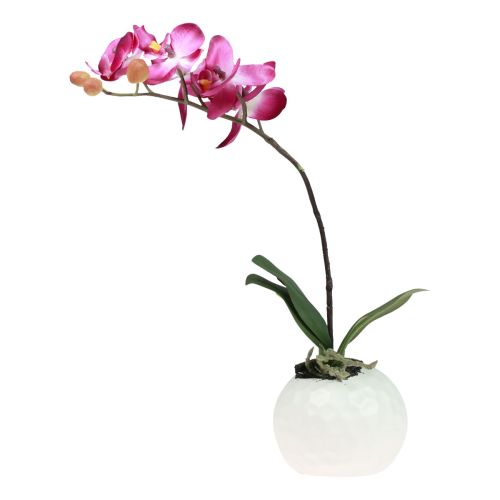 Article Orchidées artificielles en pot Phalaenopsis fleurs artificielles orchidées rose 34cm