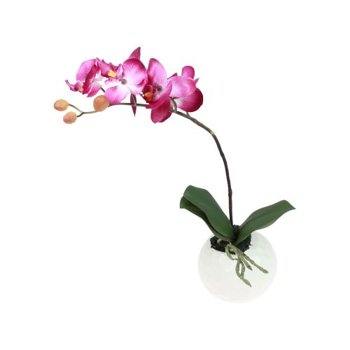 Article Orchidées artificielles en pot Phalaenopsis fleurs artificielles orchidées rose 34cm
