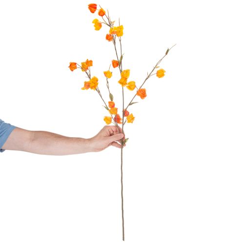 Branche artificielle de Physalis avec fleurs 95 cm en plastique et tissu orange | Floristik24.fr
