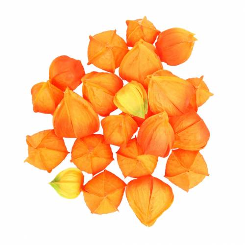 Physalis Orange Assortiment de 22 calices de fleurs artificielles décoratives