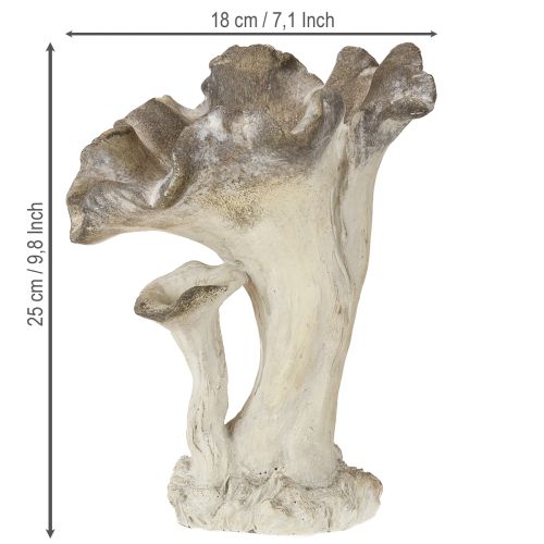 Article Figurine décorative en pierre moulée en forme de champignon, décoration de jardin, grise, 18 x 16 x 25 cm