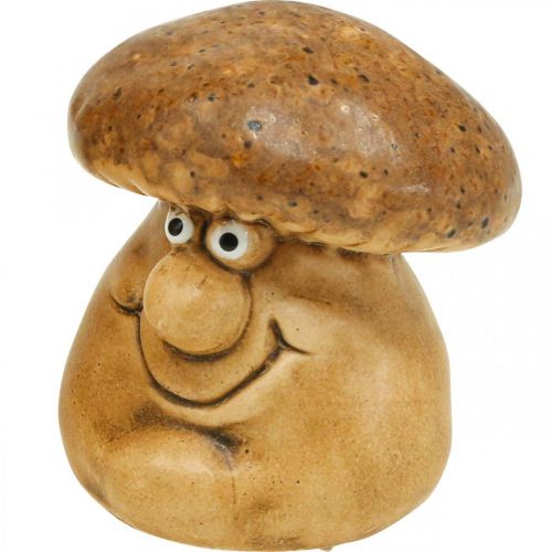 Floristik24 Champignon décoratif en céramique avec visage marron H8cm 3pcs