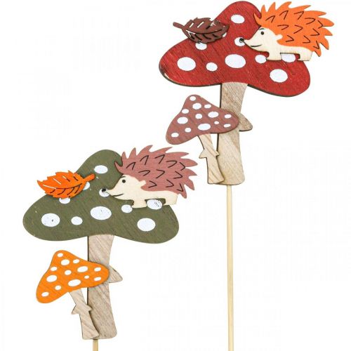 Bâton de fleur Amanite tue-mouches Décoration Hérisson Décoration d&#39;automne 8cm 12 pièces