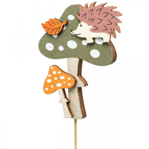 Article Bâton de fleur Amanite tue-mouches Décoration Hérisson Décoration d'automne 8cm 12 pièces