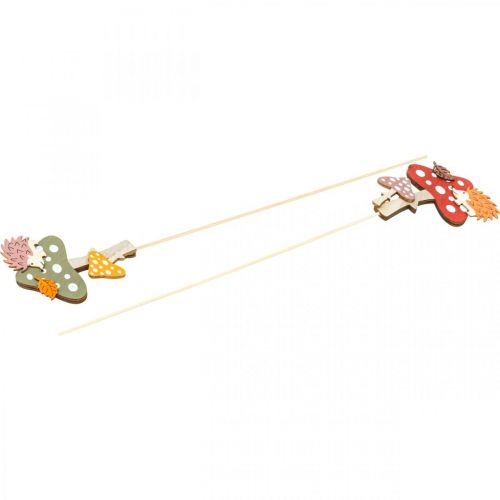 Article Bâton de fleur Amanite tue-mouches Décoration Hérisson Décoration d&#39;automne 8cm 12 pièces