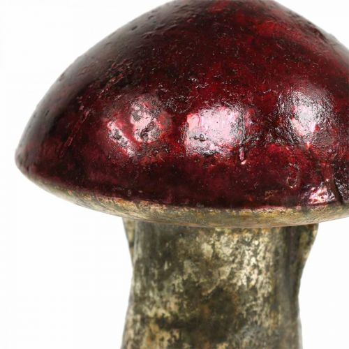 Floristik24 Déco champignons verre rouge décoration automne décoration de table Ø6.5cm H10cm 3pcs