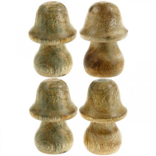 Floristik24 Champignon bois de manguier champignon en bois naturel décoration automne Ø5cm H7.5cm 6 pièces