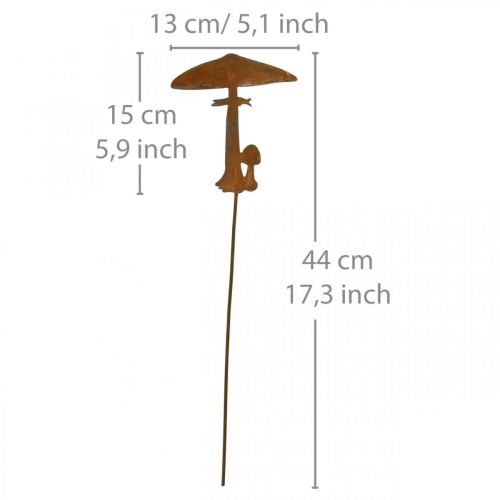 Floristik24 Piquet de jardin champignon déco rouille métal décoration automne 44cm