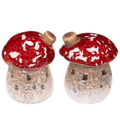 Décoration de maison champignon, amanite tue-mouches miniature de 6 cm, 2 pièces | Floristik24.fr