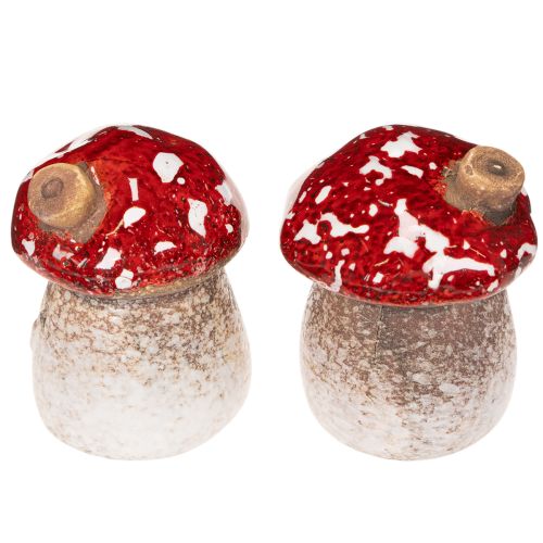 Décoration de maison champignon, amanite tue-mouches miniature de 6 cm, 2 pièces | Floristik24.fr