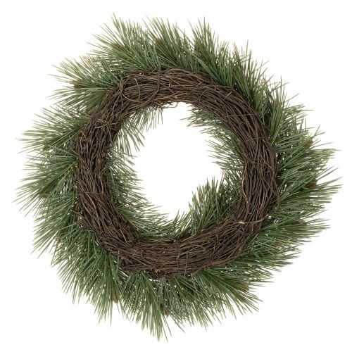 Couronne artificielle en branches de pin avec pommes de pin 40 cm | Floristik24.fr