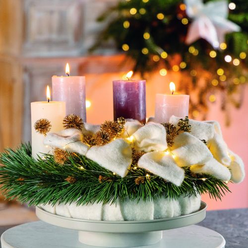 Couronne artificielle branches de pin et pommes de pin Ø 40 cm | Floristik24.fr