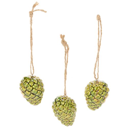 Décoration suspendue en céramique pin de 5 cm – Lot de 3