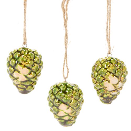 Décoration suspendue en céramique pin de 5 cm – Lot de 3 | Floristik24.fr