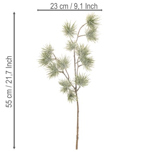 Set de 3 branches de pin artificielles 55 cm pour décoration hivernale | Floristik24.fr