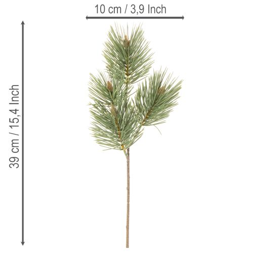 Lot de 6 branches de pin artificielles vertes 39 cm pour décoration | Floristik24.fr