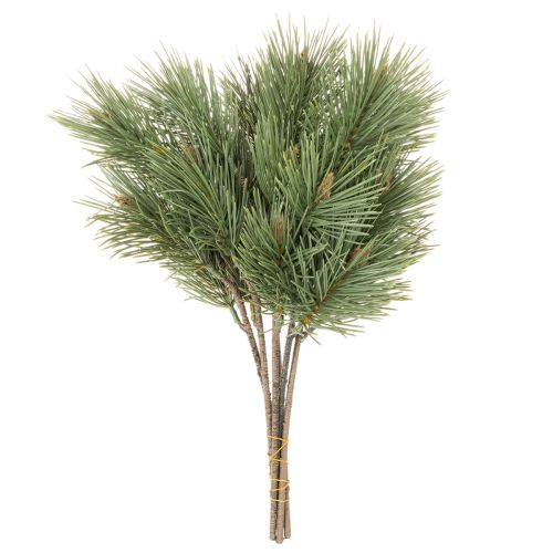 Lot de 6 branches de pin artificielles vertes 39 cm pour décoration | Floristik24.fr