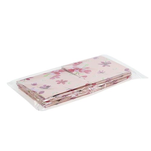 Floristik24 Sac en papier imprimé rose avec motif 12 x 12 cm 8 p.