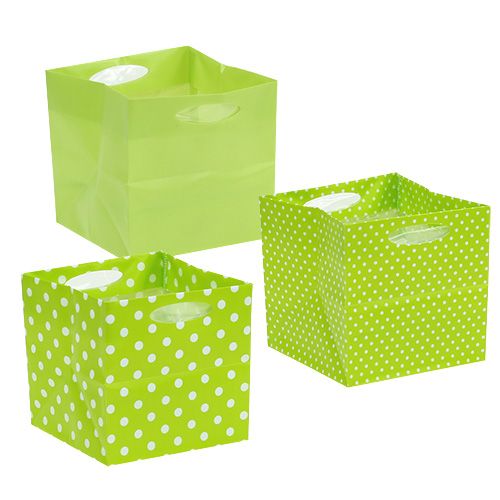 Floristik24 Sac plastique 12cm x 12cm x 12cm tri vert. 12 pièces