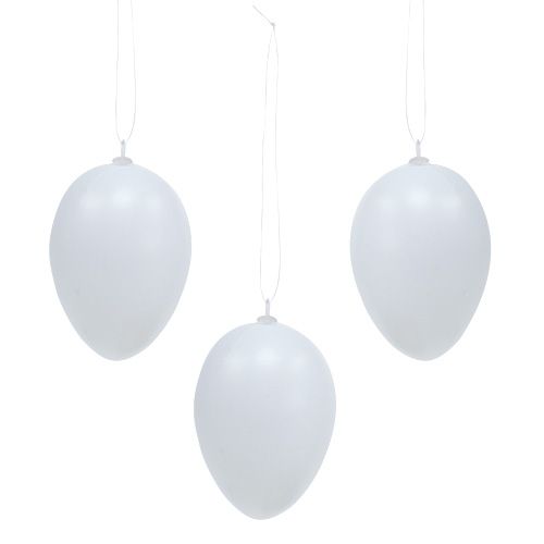 Oeuf plastique à suspendre 6cm blanc 12pcs
