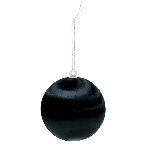 Floristik24 Boule en plastique noir Ø 6 cm 6 p.