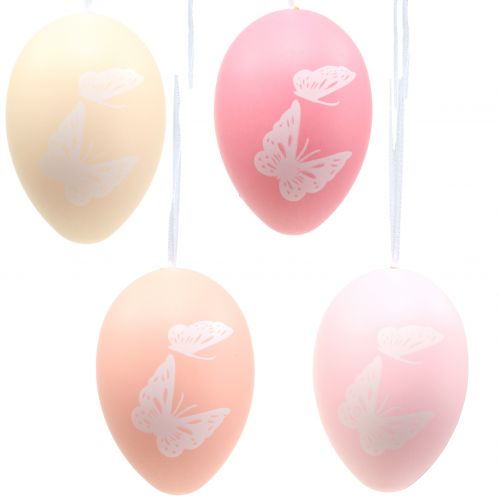 Floristik24 Oeufs de Pâques à suspendre couleurs pastel 12cm 4pcs