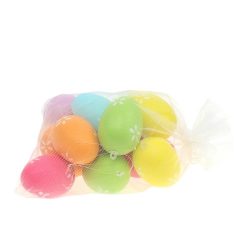 Article Oeufs de Pâques à suspendre colorés 6cm 12 pcs