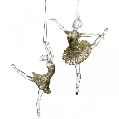 Floristik24 Cintre décoratif danseuse, décoration sapin, ballerine à suspendre H14/13cm 2pcs