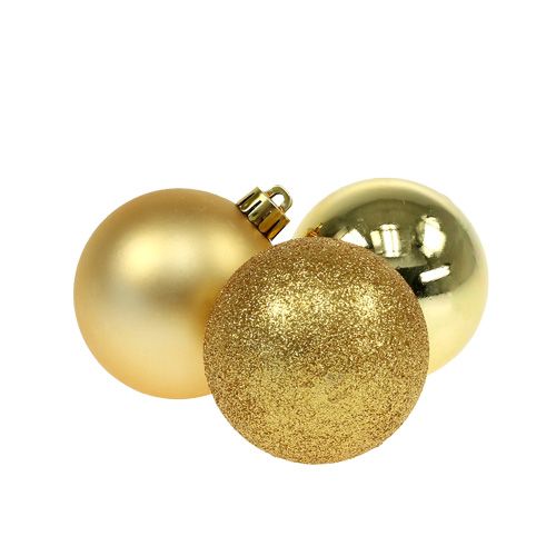 Floristik24 Sorte de boule en plastique doré. Ø5cm 9pcs